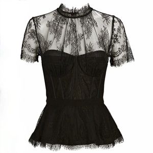 Jonathan Simkhai Kehlani Lace Panel Top US4